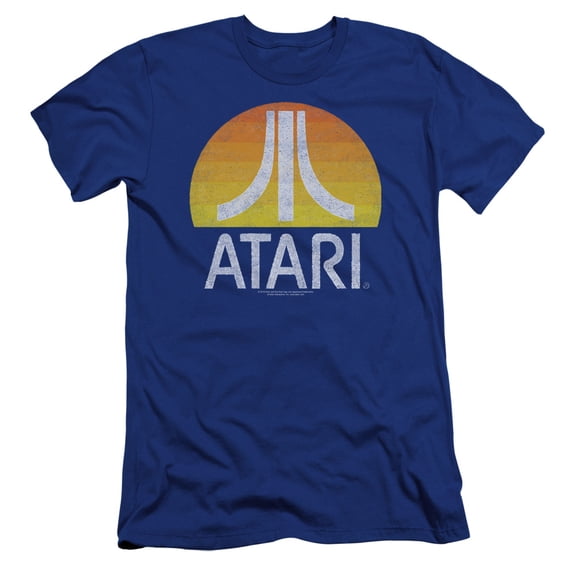 Atari Sunrise Eroded Premium Canvas T-Shirt Adult Slim Fit 30/1 Royal Blue