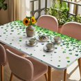 thumbnail image 3 of St. Patrick's Day Table Cloths for 6 Foot Rectangle Tables, Spring Lucky Shamrocks Rustic Leaves Patio Waterproof Elastic Fitted Tablecloths, Washable Rectangular Table Cover for Camping, 3 of 8