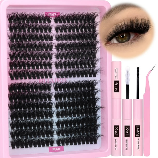 Kit de extensión de pestañas Ruairie Full Lash Clusters 280 piezas 100D/150D