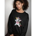 thumbnail image 2 of Cool Unicorn Dabbing Sweatshirt Women -Image by Shutterstock, Female 4X-Large, 2 of 4