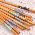 thumbnail image 5 of Walbest 5-Pairs Bamboo Chopsticks, Reusable Chinese Style Chopsticks Set Classic Natural Bamboo Chop Sticks Dishwasher Safe, 9.45 Inches, 5 of 7
