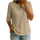 thumbnail image 2 of Neewe Womens Plain V Neck Button Dressy Casual Summer Short Sleeve Button Down Shirts Business Work Tops, 2 of 6