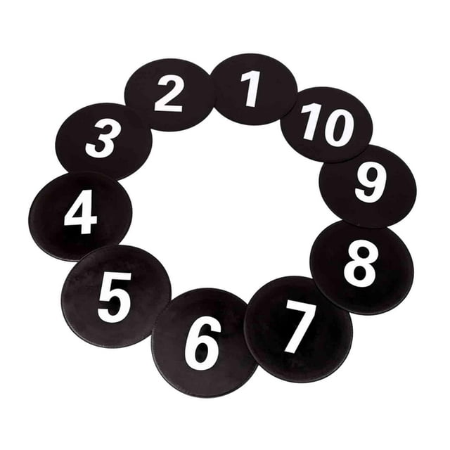10x marcadores de puntos de suelo numerados tapete de entrenamiento amortiguador silencioso gimnasio marcadores de disco plano tapete emblemático para negro