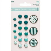 My Minds Eye Necessities Decorative Brads 20/Pkg-Teals