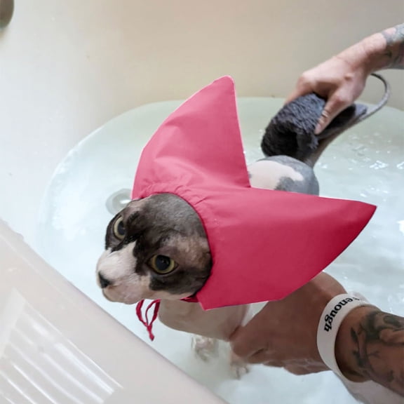 IUAMXWU Waterproof Shower Cap for Pets - Pink One Size Oxford Cloth for Dogs & Cats Bathing