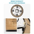 thumbnail image 5 of Frstem Boho Style Rattan Fandelier, 20" Flush Mount Ceiling Fan with Light & Remote Control, Drum Shade, Bladeless/Quiet Motor/Low Profile, for Kitchen Bedroom Living Room (Black & Rattan), 5 of 12