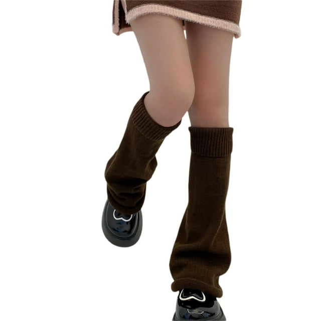 Multitrust Women Leg Warmers Plain Color Flared Style Knitted Winter KneeLength Leg Warmers