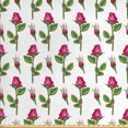thumbnail image 1 of Floral Fabric by the Yard, Hand Drawn Inspired Roses in Spring Tones Illustration on Plain Background, Upholstery Fabric for Dining Chairs Home Decor Accents, Pink Pistachio Green by Ambesonne, 1 of 5