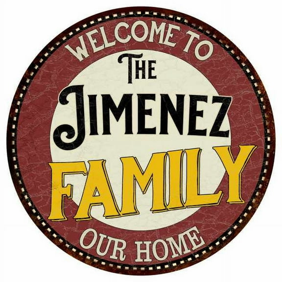 The Jimenez Family 12" Round Metal Sign Kitchen Game Room Décor 200120038148