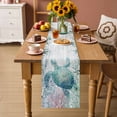 thumbnail image 2 of Teal Sea Turtle Table Runner 70 Inches, Summer Coastal Coral Ocean Grey Wooden Bed Runner Dresser Scarves Tabletop for Indoor Outdoor Parties/Ceremony/Banquet, 13" x 70", 2 of 9