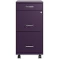 thumbnail image 3 of Space Solutions 18"D 3 Drawer Mobile Metal File Cabinet Midnight Purple, 3 of 8