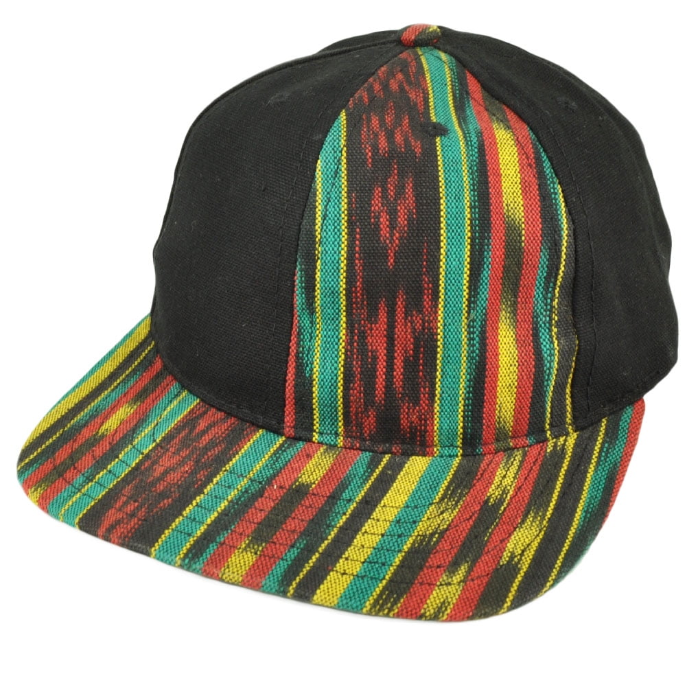 New Black with Orange Brim Two Tone FLAT Peak SNAPBACK Plain Blank Cap Hat