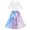 Purple Set, variant on Girls Dress 2PC Set White Floral Lace Glitter Tulle Skirt 3/4 Sleeve 6 Years