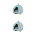 thumbnail image 4 of Greeniant Hogar para mascotas, sala de estar interior, dormitorio, nido de descanso de invierno, tienda de campaña para dormir de felpa, casa de Verde 20x20x23cm 2piezas, 4 of 6