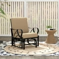 thumbnail image 4 of Gymax 2 Pieces Patio Glider Chair Outdoor Metal Glider w/ Seat & Back Cushions Backyard Poolside, 4 of 8