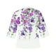 thumbnail image 4 of ICHUANYI Clearance Women's Fashion Printed Loose T-shirt 3/4 Sleeves Blouse V Neck Casual Tops(Purple, S) ICHUANYI WER2023081505193, 4 of 5