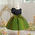 thumbnail image 6 of RUTAYY Children Girls Dress Shiny Fabric Bow Vest Skirt with Zipper Color Block Party Daily Wear Elegant Chic Dresses, 6 of 9