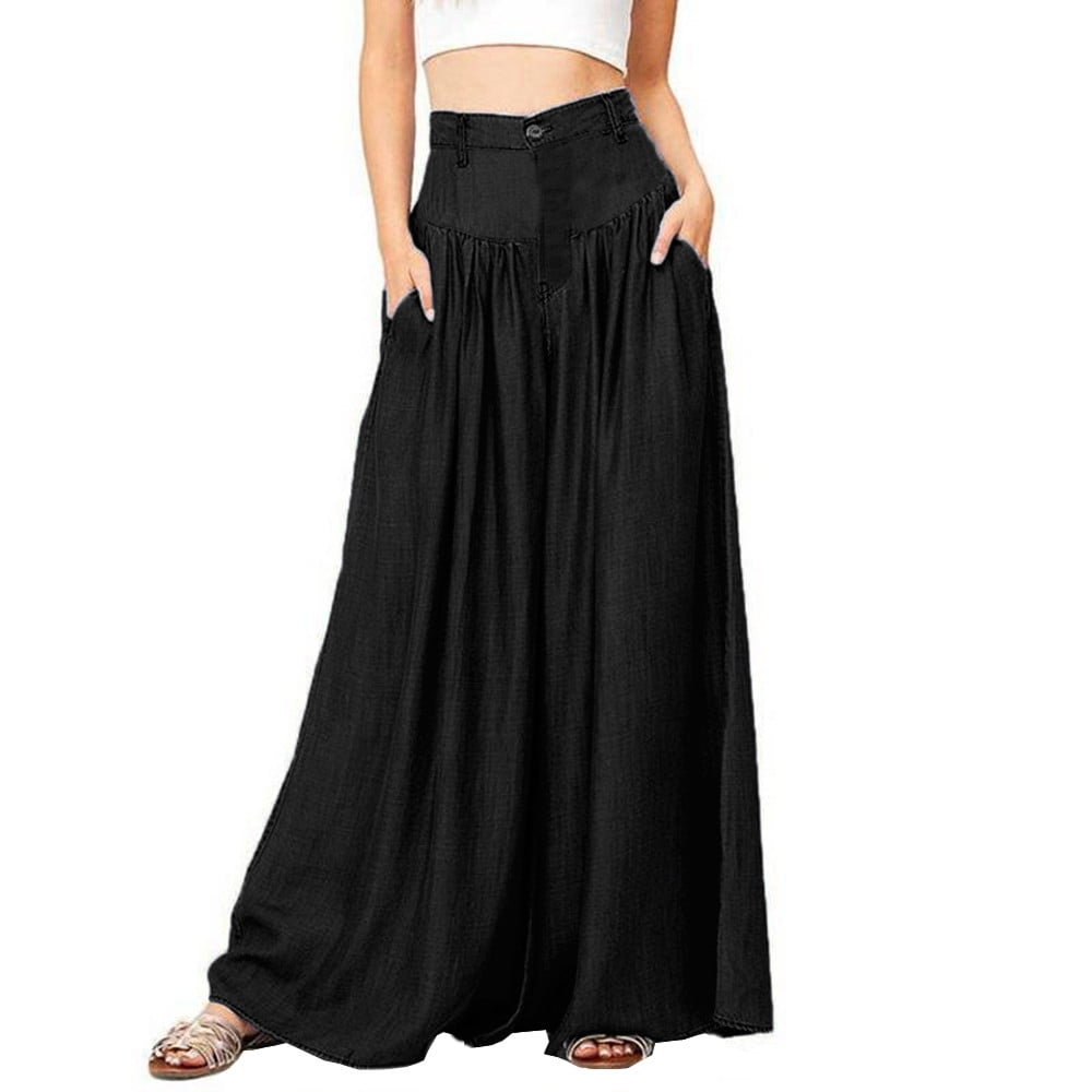 Entyinea Wide Leg Pants For Women, Womens Casual Loose High Waist Plus
