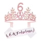 thumbnail image 1 of Conjunto de accesorios para el cabello con tiara y banda para el sexto cumpleaños para niñas Princesa brillante, 1 of 5