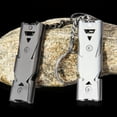 thumbnail image 3 of 150 Decibel Hiking Sport Stainless Steel Emergency Survival Double Tube Whistle, 3 of 8