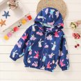 thumbnail image 5 of KPOPLK Girls Windbreaker Jackets 3 6 9 12 18 Months 2T 3T 4T Fall Lightweight Water Resistant Coat Outwear with Zip Up Hooded Clothes for Kids Blue,Size 9-10 Years, 5 of 5