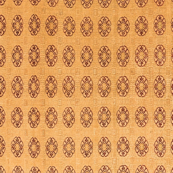 Ahgly Company Indoor Square Abstract Orange Modern Area Rugs, 3' Square