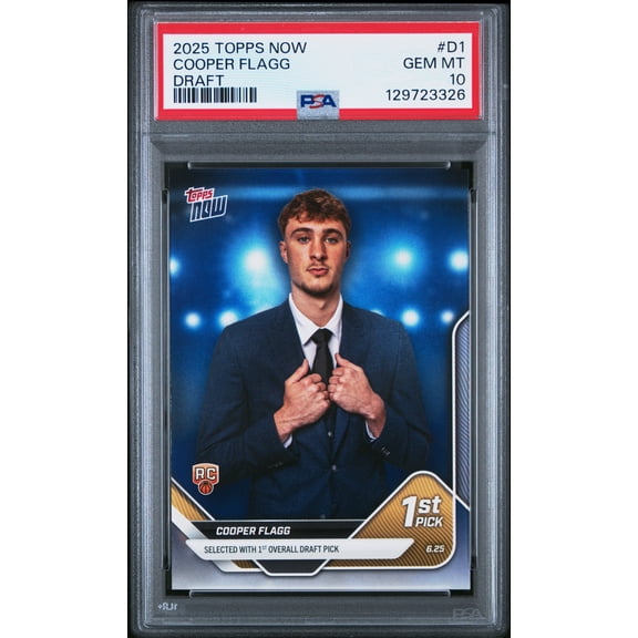 Cooper Flagg 2025 Topps Now Draft Day Rookie Trading Card #D1 PSA 10 Gem Mint