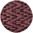 thumbnail image 4 of SAFAVIEH Ikat June Zigzag Southwestern Wool Area Rug, Dark Brown/Purple, 6' x 6' Square, 4 of 9
