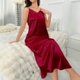 thumbnail image 5 of QUINDOS Satin Pajama for Women Silk Thin Nightgowns for Women Backless Sling Suspenders Casual Solid Slim Club Wear Night Dress, 5 of 6
