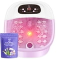 thumbnail image 1 of Masajeador de baño de spa para pies con burbujas de calor y masaje y chorros de vibración, sal de Epsom para remojo de pies de lavanda calmante de 16 onzas, remojo de pies con luz roja, 22 rodillos de, 1 of 5