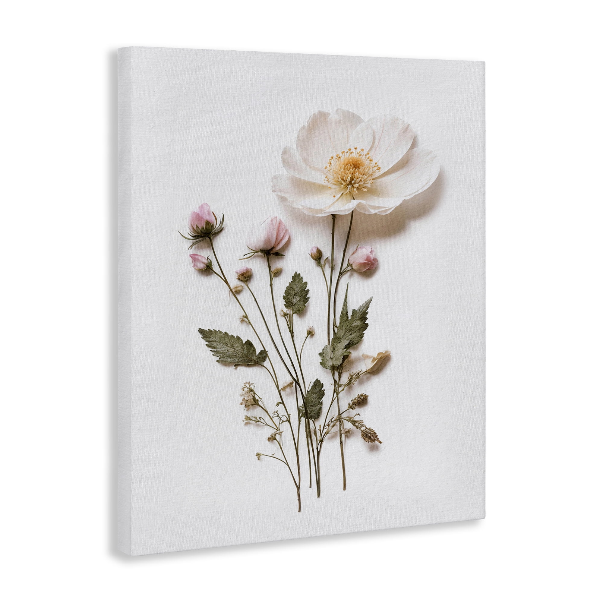 Simple Pressed Flowers Canvas Wall Art, design by Lettered and Lined