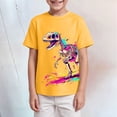 thumbnail image 2 of Xudanell Dinosaur Neon Shirts for Boys Girls 3-14 Years, 3D Party Crew Neck Short Sleeve T-Shirts for Kids Graphic Tees, 2 of 4