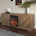 thumbnail image 2 of BELLEZE 58" Farmhouse TV Stand Media Entertainment Center For TVs up to 65" with 18" Fireplace - Hilo (Rustic Oak), 2 of 7