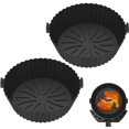 thumbnail image 3 of 2Pcs Friteuse à Air Chaud Pot en Silicone avec Poignée Réutilisable Air Friteuse Doublure Résistant à la Chaleur Air Friteuse Panier en Silicone Poêle Ai, 3 of 11
