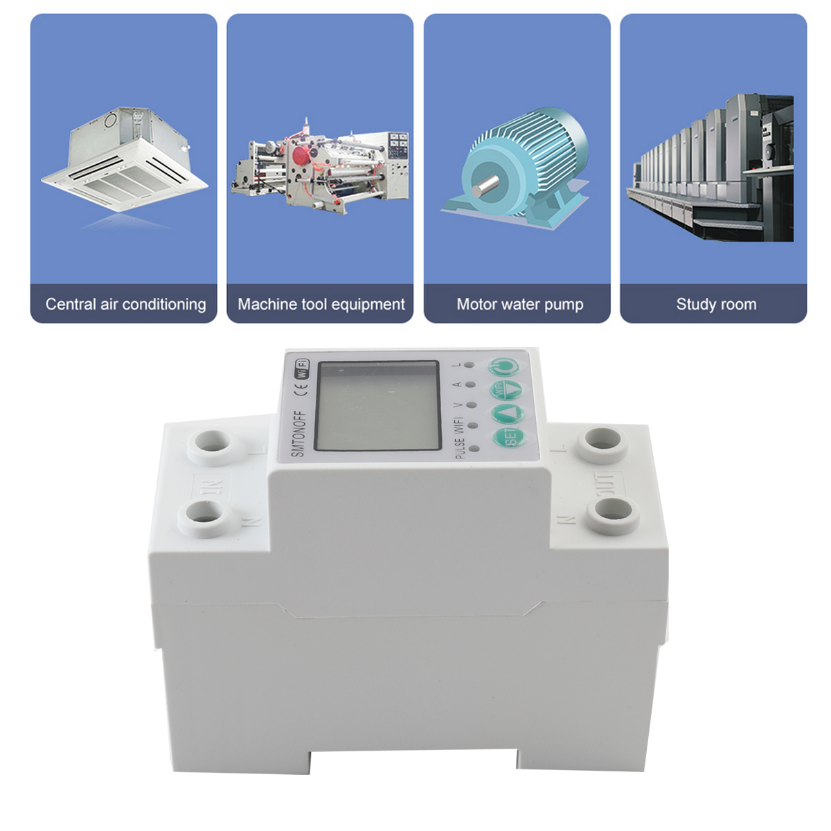 ECUTEE 2 Phase Power Energy Meter 63A WiFi Multifunctional Power