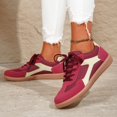 thumbnail image 5 of AUDeals Women's Barefoot Shoes Zero Drop Wide Width Retro Sneakers Vintage Leather Suede Casual Walking Shoes (Red, 6), 5 of 9