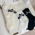 thumbnail image 4 of Calcetines japoneses de encaje para niñas, calcetines bonitos y dulces con lazo de Lolita para mujer, calcetines femeninos de estilo universitario JK en blanco y negro, 4 of 6