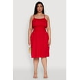 thumbnail image 2 of Womens Plus Size Smocked Waist Poplin Midi Dress, 2 of 4