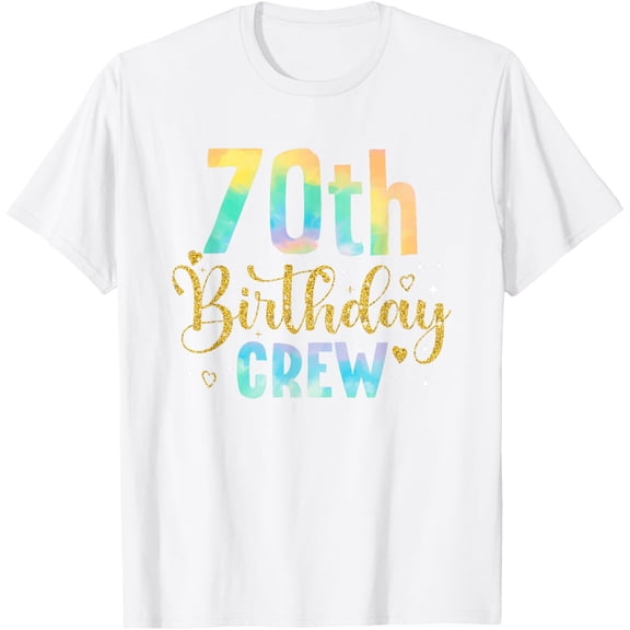 70 Years Old Birthday Party Group Family 70th Birthday Crew T-ShirtMen and women, White T-shirt, size: Extra large