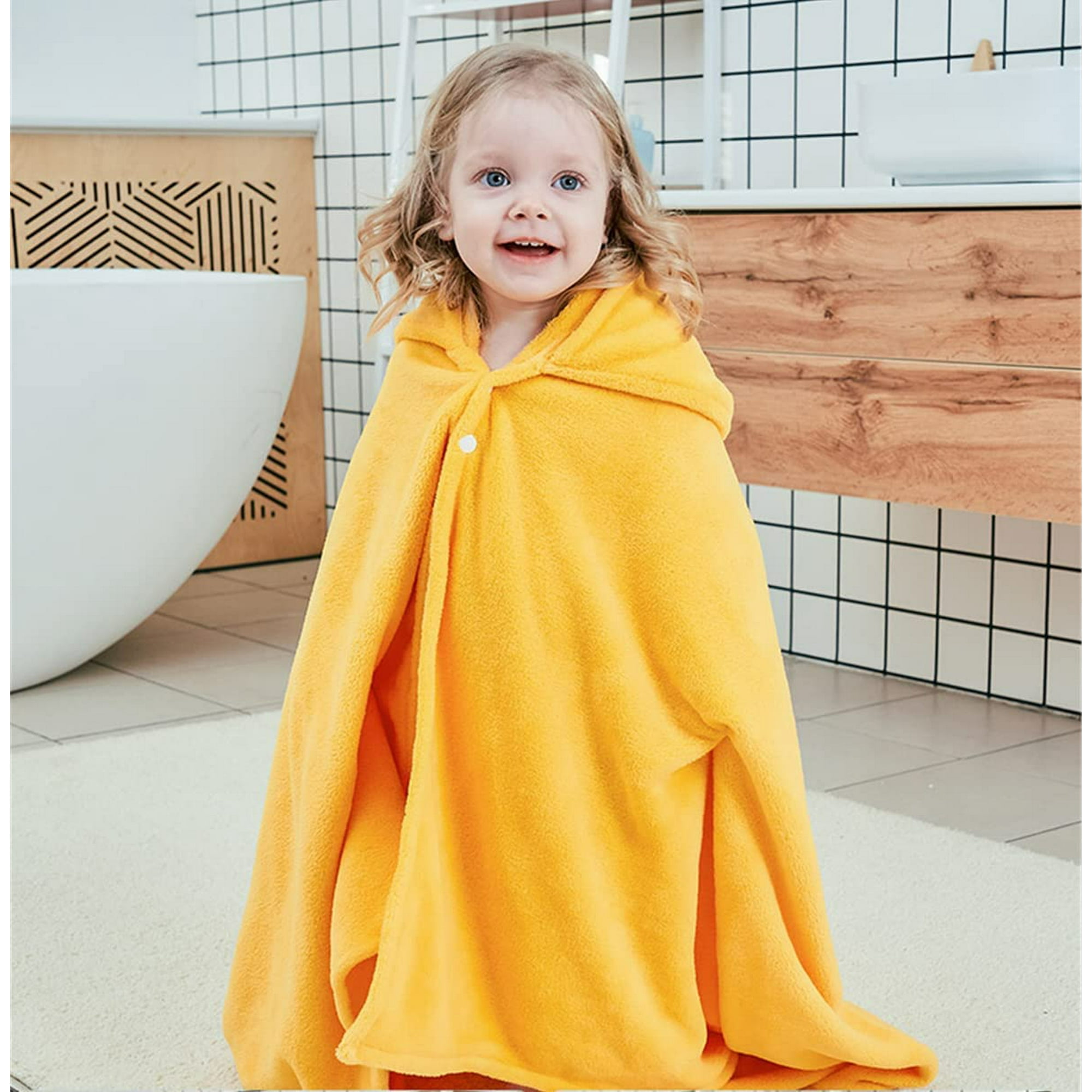 Hongchun Duck Hooded Bath Towel Poncho for Kids Ultra Soft Baby Bath Towel Wrap Absorbent Toddler Bathrobe Towel Hooded Blanket Newborn Shower Gifts for Baby Boys Girls 28 x 55 Yellow Walmart