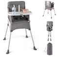 thumbnail image 1 of INFANS Baby High Chair, Foldable Portable Highchair for Babies and Toddlers with Travel Bag Adjustable Tray, 5 Point Harness, Compact Space Saver Infant Feeding Chair for Age 6-36 Months, 1 of 9