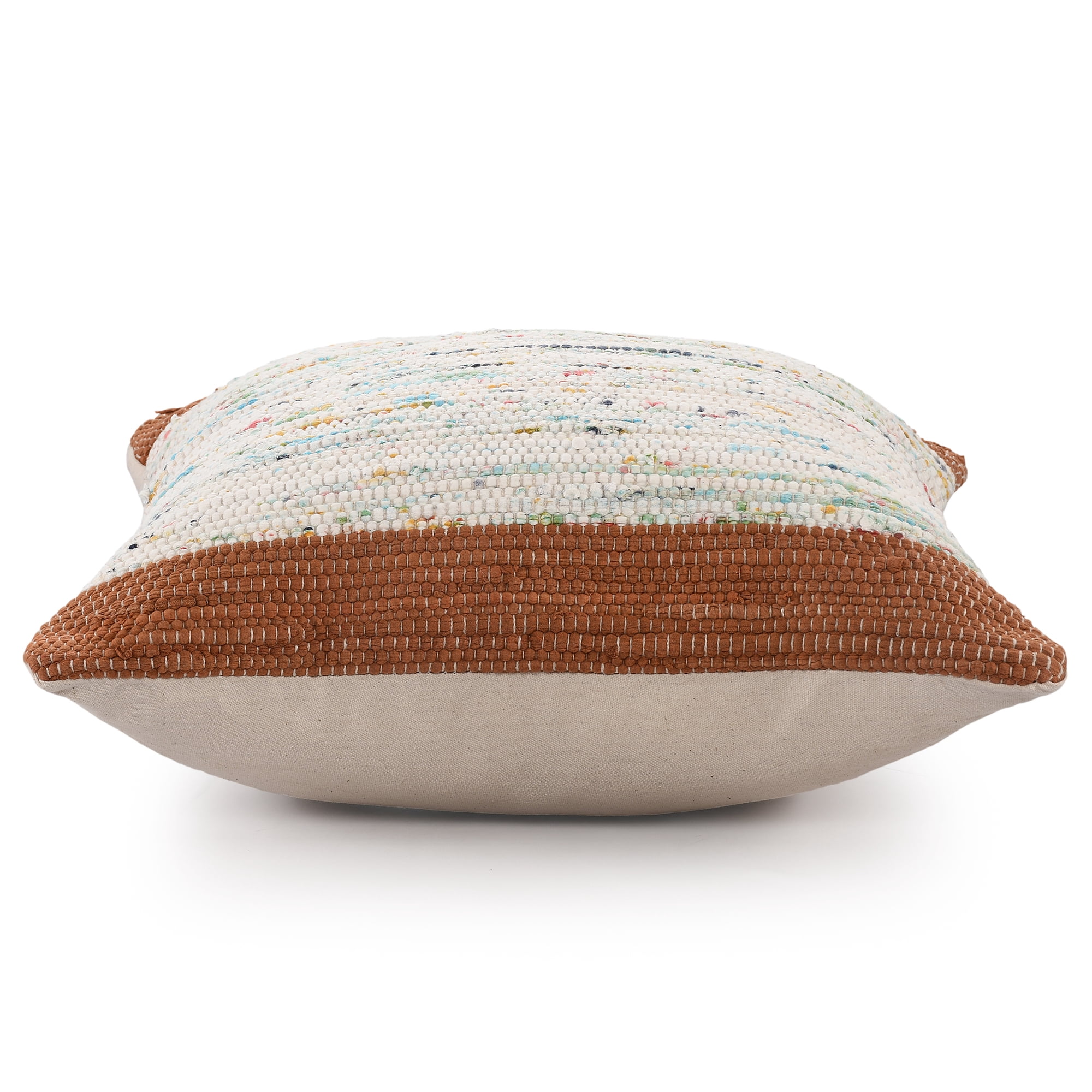 LR Home Luma Set of 2 Brown/Multicolor Striped 20" x 20" Cotton Adult Decorative Throw Pillows