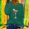thumbnail image 4 of Xdegoge Mardi Gras Shirts for Women Long Sleeve Cocktail Mask Beads Print Loose Fit Tee Holiday Party Tops Casual Crewneck T-Shirt, 4 of 5