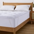 thumbnail image 3 of Peace Nest 2" Grid Quilted Down Alternative Mattress Topper, 100% Ultra Soft Microfiber, White, Twin, 3 of 5