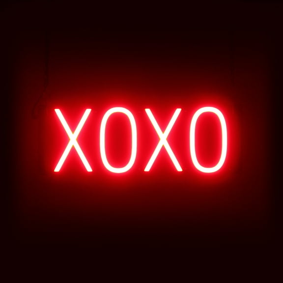 SpellBrite XOXO LED Sign for Business. 18.1" x 6.3" Red XOXO Sign Has Neon Sign Look With Energy Efficient LED Light Source. Visible from 500 Feet, 8 Animation Settings.
