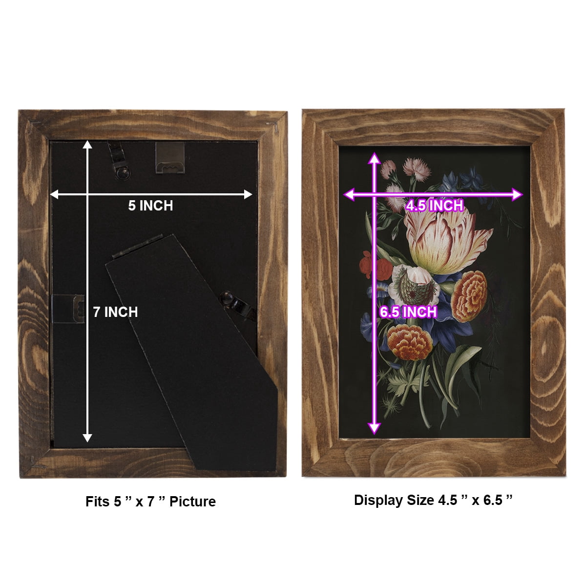 Dramatic Bouquet II -Framed Print w/glass-Walnut