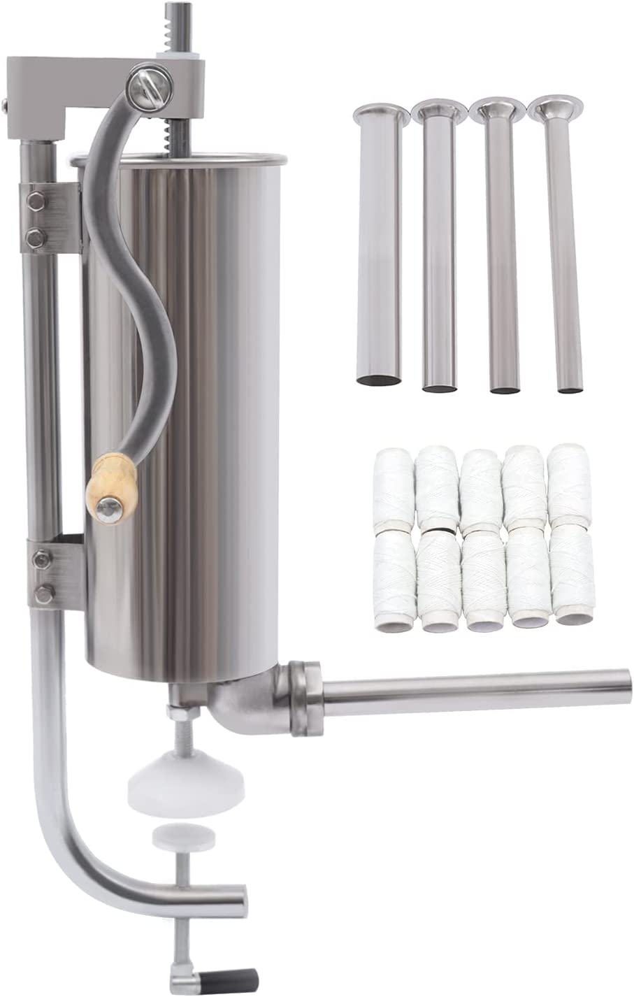 Miumaoev 6LBS/3L Sausage Stuffer Stainless Steel Manual Sausage Maker