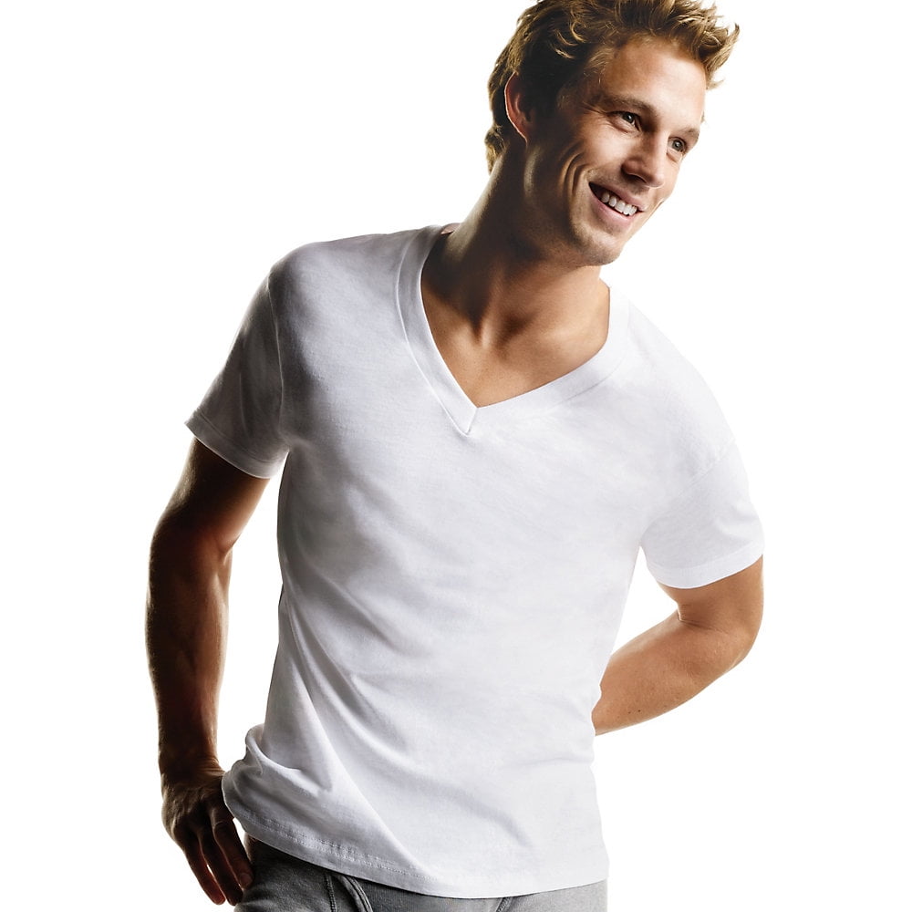 Hanes Men's TAGLESS® V-Neck Undershirt 