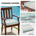 thumbnail image 3 of Outdoor Patio Cushion Covers 4 Pack Teal Gray Patio Chair Cushion Covers with Ties and Zipper Rustic Gradient Stripes Waterproof Outdoor Seat Cushion Covers for Patio Furniture 24"x24", 3 of 9