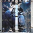 thumbnail image 2 of Fantasy House Decor Collection Patio Door Curtain 2 Panels Navy Drapes Short Heavy Weight (W) 63 X (H) 80 Inches, 2 of 7